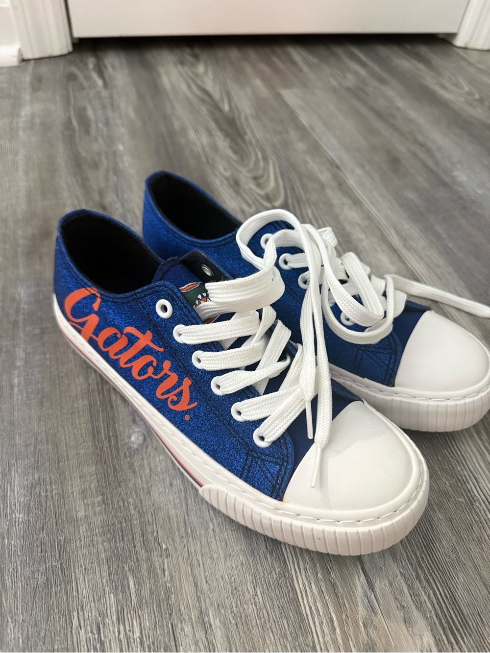 Foco Blue Gators Canvas Lace-Up Sneakers with White Toe